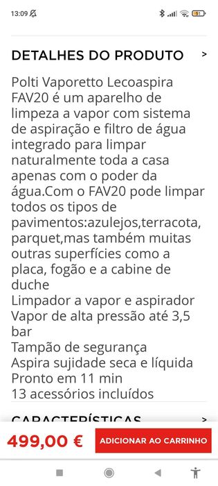 Aspirador polti lecoaspira fav 20