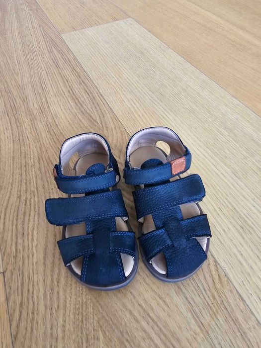Sandálias zippy pele criança azul esc tam 24