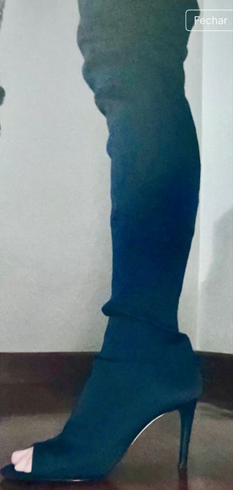 Bota cano alto open tow da H&M