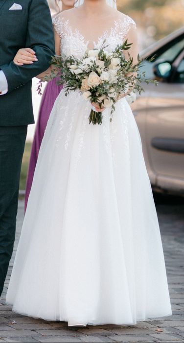 Suknia ślubna z gorsetem XS/34 wzrost 165+6,5