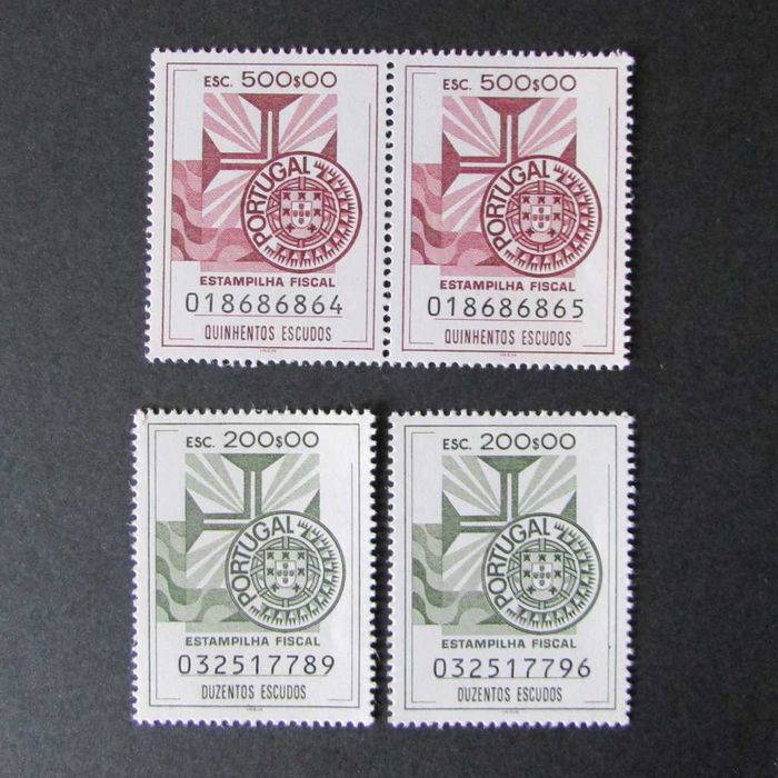 Selos fiscais em escudos