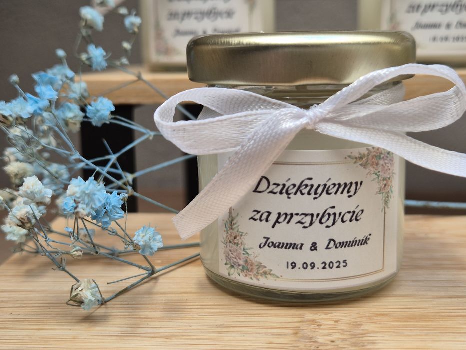 Podziękowania dla gości świeczka sojowa