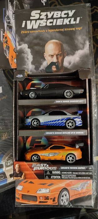 Szybcy i wściekli,Fast & Forious, 3 autka, trójpak