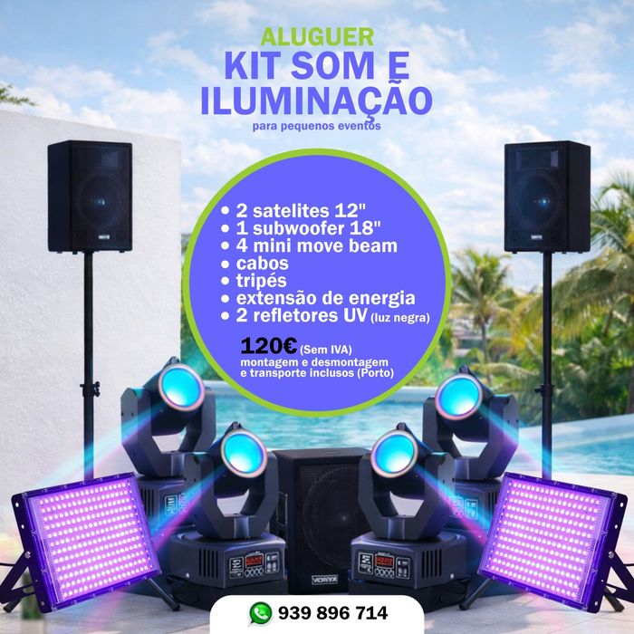 Aluguer de colunas e iluminação