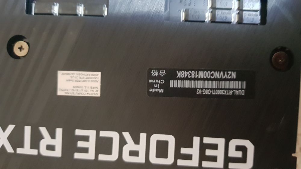 Відеокарта Asus Dual V2 OC Edition RTX 3060 Ti 8Gb