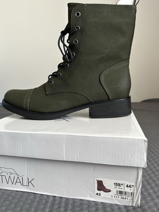 Nowe buty damskie 42 Catwalk jesienne botki zielone