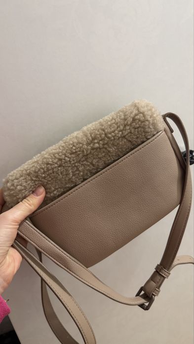 Сумка шкіряна UGG пудрового польору