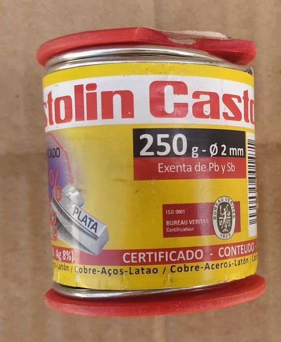 Fio de Solda Castolin - Estanho 92%- Prata 8% - 250g