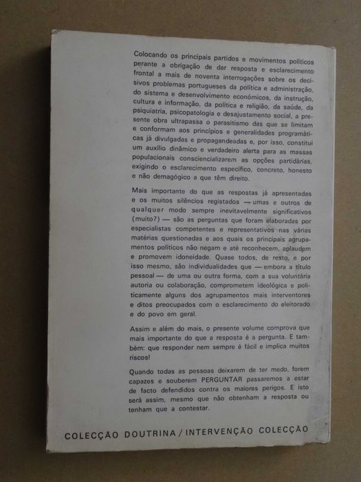 Esclarecer o Eleitor Inquérito Aos Partidos Políticos de F. Pereira