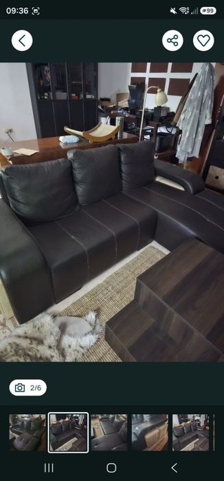 Sofá com chaise long + envio no Porto