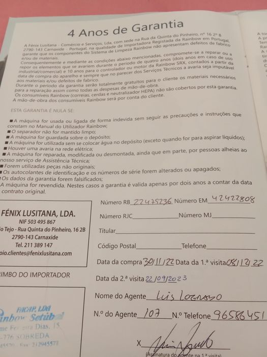 Aspirador Rainbow último modelo, ainda na garantia