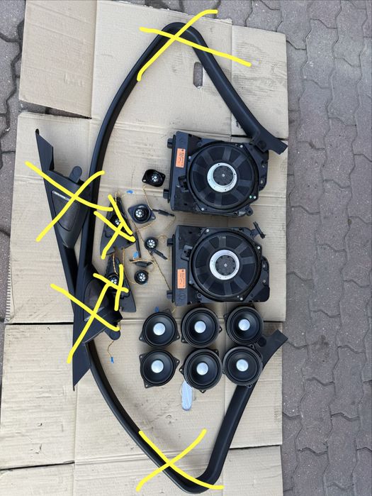 Głośniki audio harman kardon bmw F30 subwofer wysokotonowy głośnik niskotonowy średniotonowy