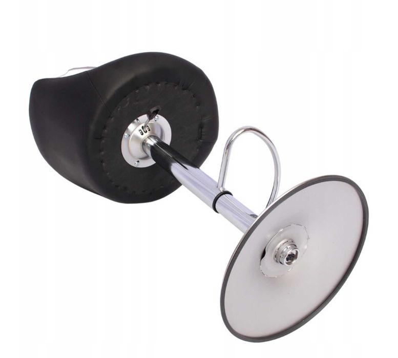 Hoker 1 Krzesło Barowe Obrotowe Skóra Loftowy Czarny Pikowany Stołek