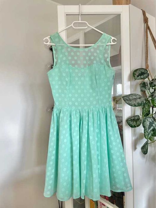 Miętowa sukienka mini midi Mohito S 36 mint green dress