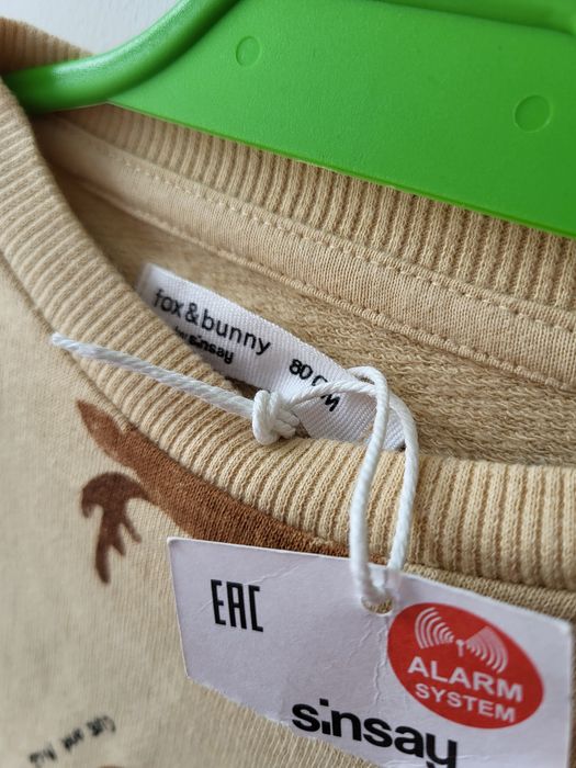 Nowa brązowa bluza świąteczna w reniferki 80