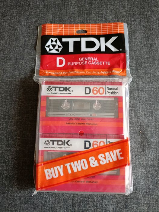 Kaseta TDK D 60 _    2-PACK 1982 r polecam zakup nowe zafoliowane