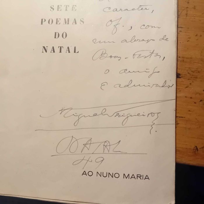 Miguel Trigueiros, Sete Poemas do Natal (c. assinatura e dedicatoria)