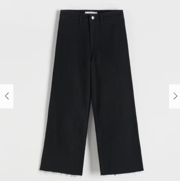 Джинси marina з високою талією кюлоти з бахромою