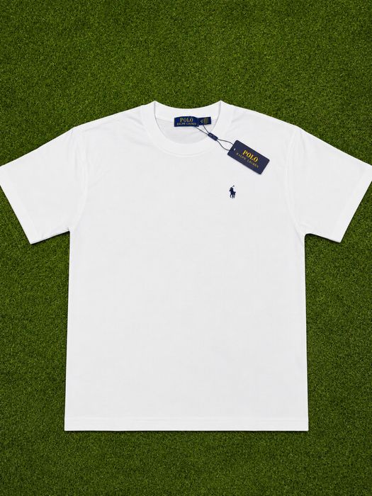 Camiseta Polo Ralph Lauren Branca Básica Logo Azul | Nova com Etiqueta