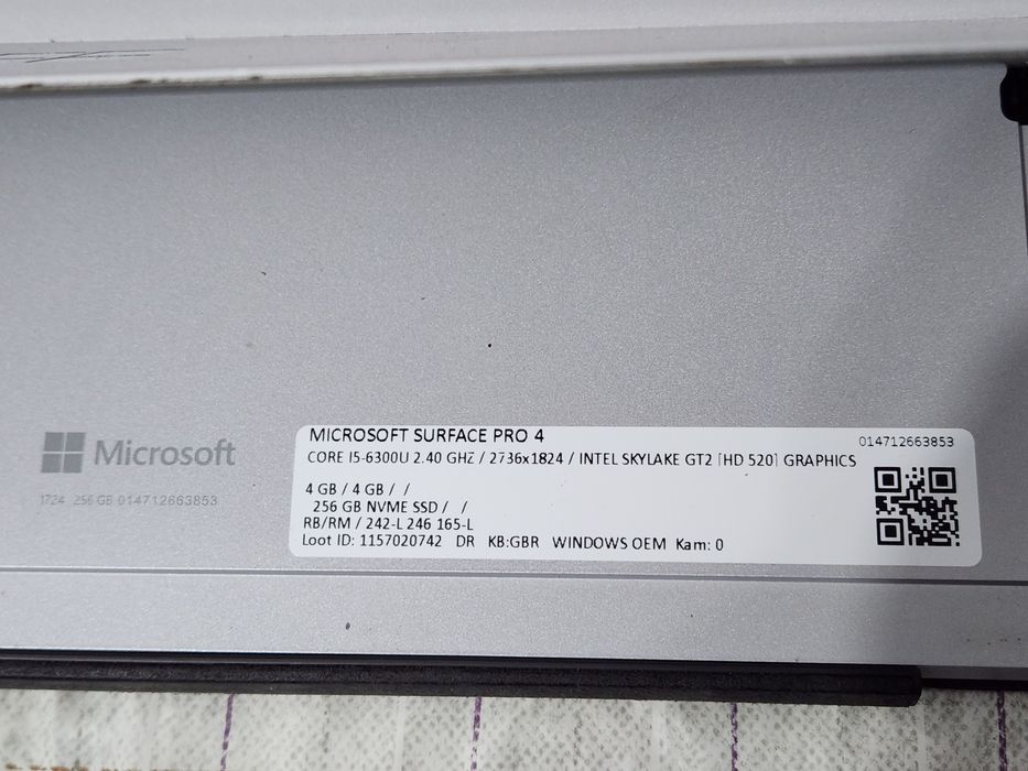 Ноутбук Microsoft Surface Pro 4-i5/8GB/256GB