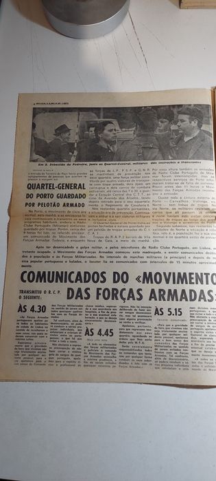 Jornal A Capital 25 de Abril 1974 - 1ª edição (12 Horas) - Muito Raro