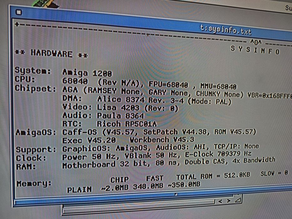 Commodore Amiga 1200 Pistorm 68040 FPU MMU 384MB Fast