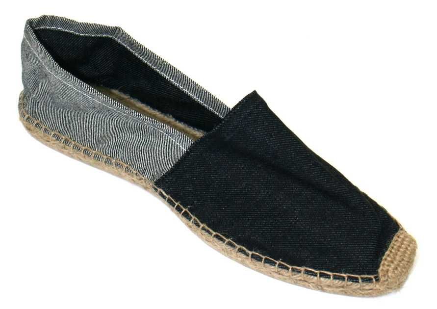 Klasyczne espadryle męskie płócienne na sznurkowej podeszwie jeans 45