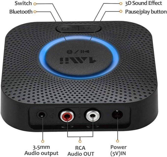 Приймач 1Mii b06+ Bluetooth 5.0, аудіоадаптер Hi-Fi Bluetooth