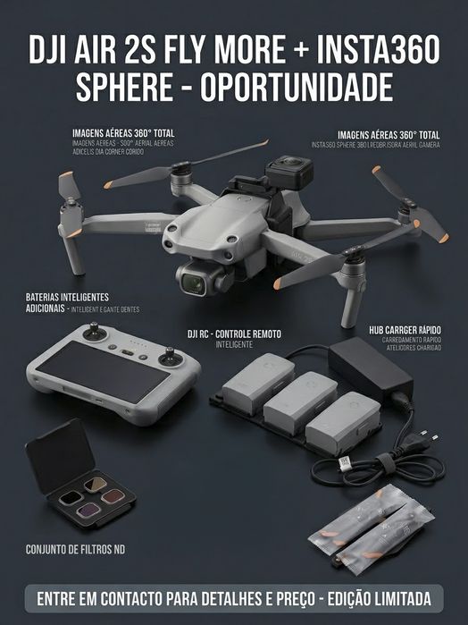 DJI Air 2S Fly More + Insta360 Sphere - OPORTUNIDADE ÚNICA!