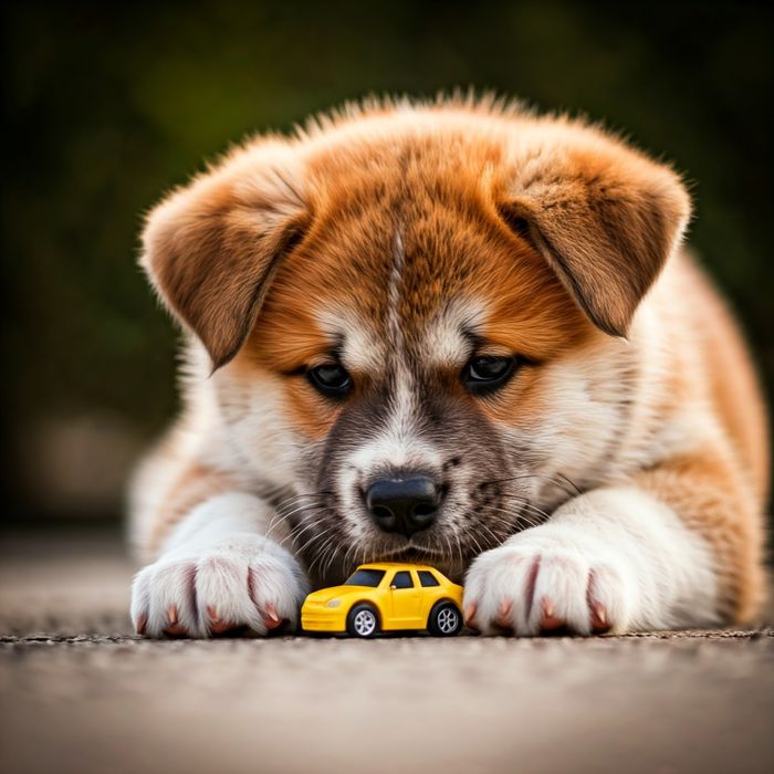 Дівчинка та хлопчик  американська акіта