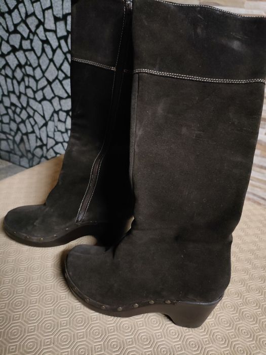 Bota castanha em camurça 36