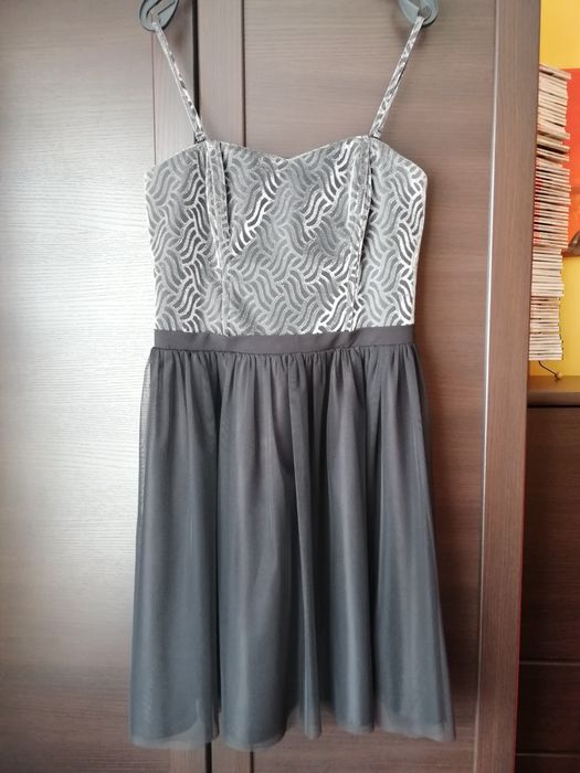 Sukienka De Facto srebrno- czarna