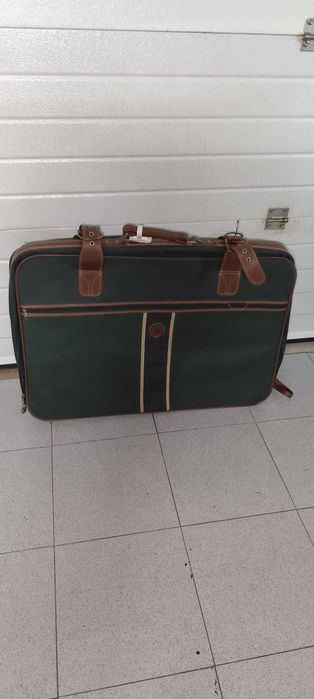 Mala de viagem de porão em tecido verde Travel Time