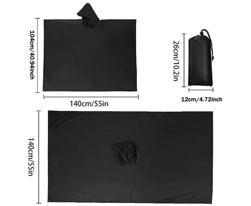 Пончо, дощовик, тент (3в1)