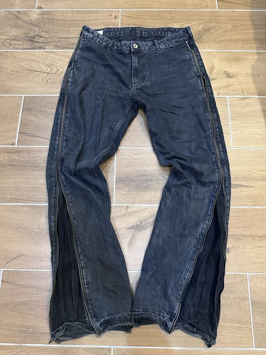 zara flared jeans zip