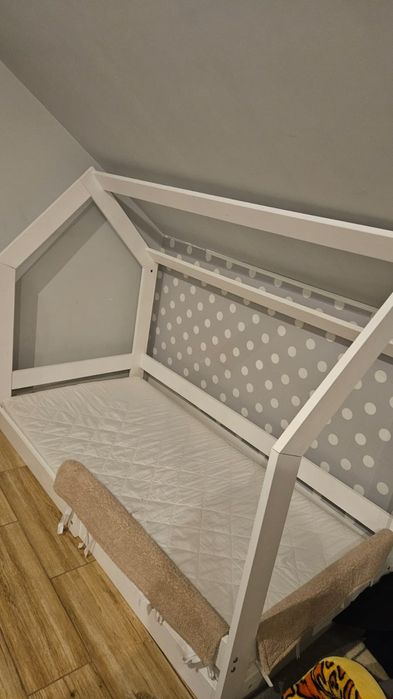 Domek białe Łóżeczko dla dziecka drewniane