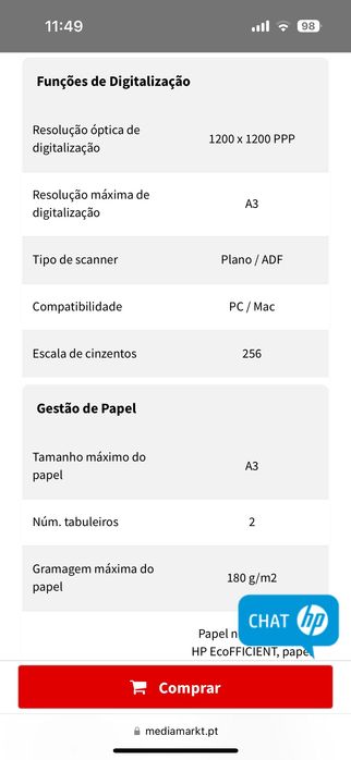 Impressora Multifunções HP Officejet Pro 7740 All-In-One
