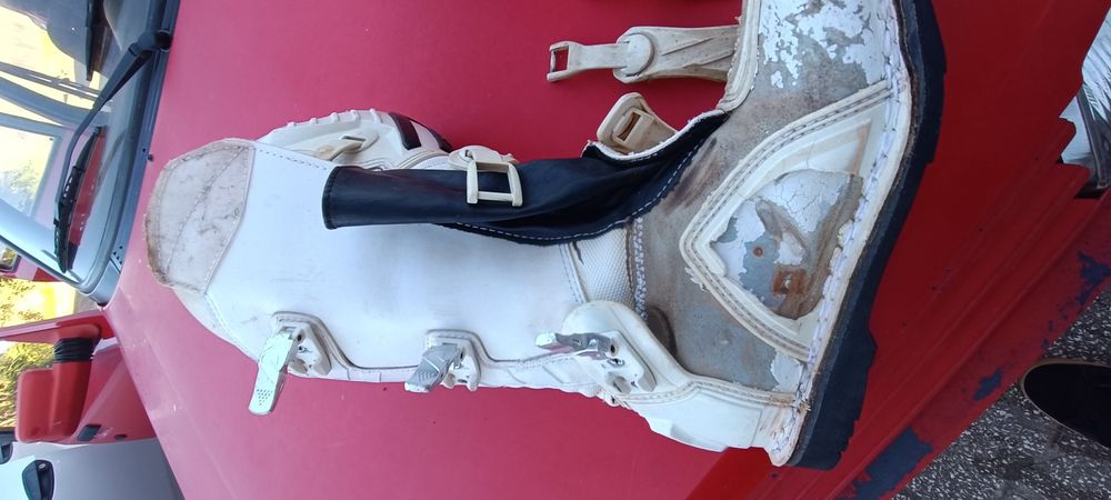 Botas motocross T42 acerbis graffiti all white usadas