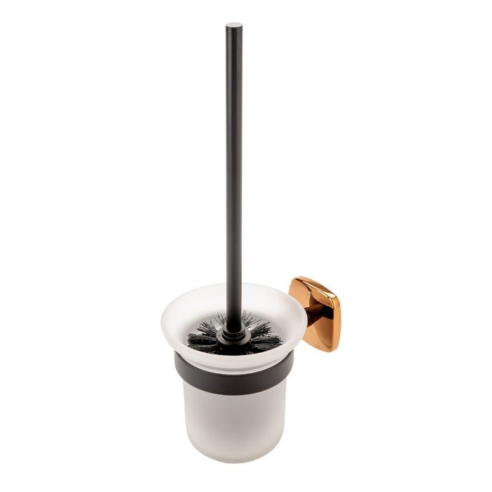 Szczotka do wc FDesign Merida wisząca czerń i różowe złoto