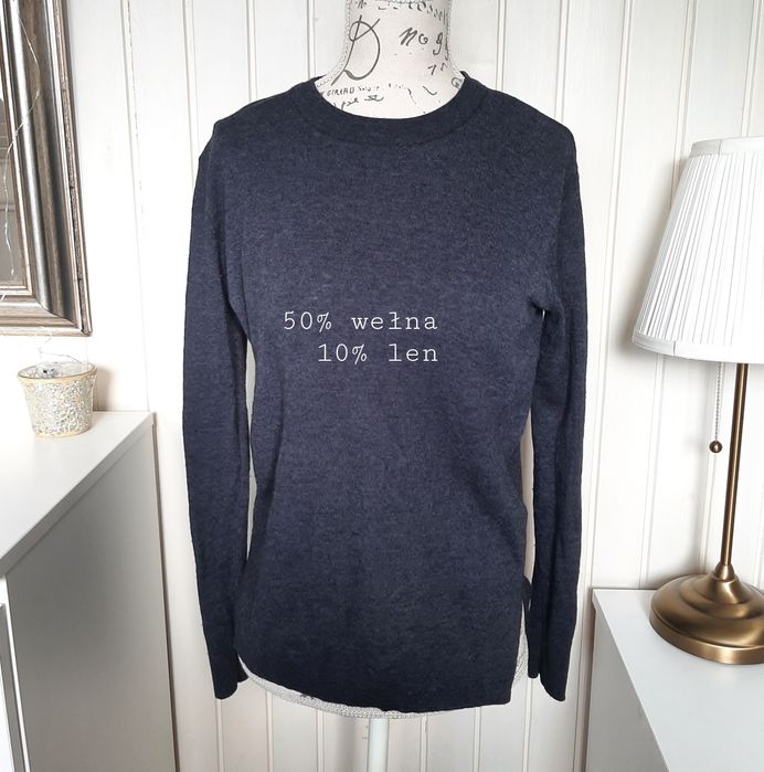 Wełniany lniany sweterek selected femme 34 XS