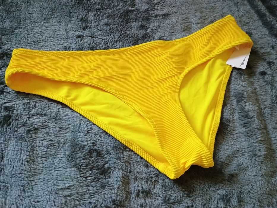 Dół od bikini Żółte klasyczne prążek