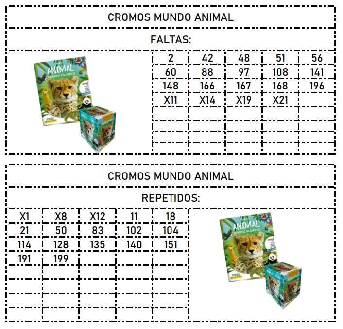 Cromos Mundo Animal TROCA