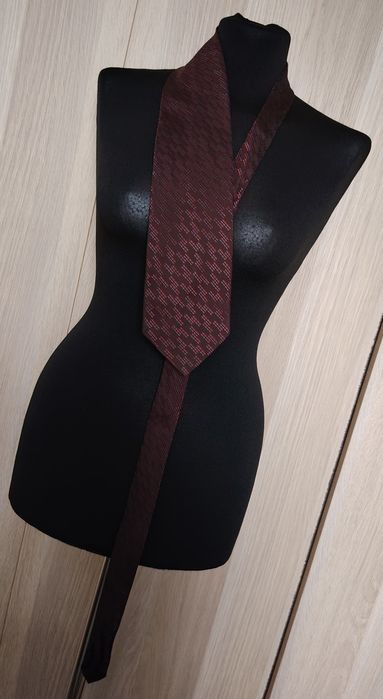 Diament's burgundowy krawat kolorowe wzory vintage y2k