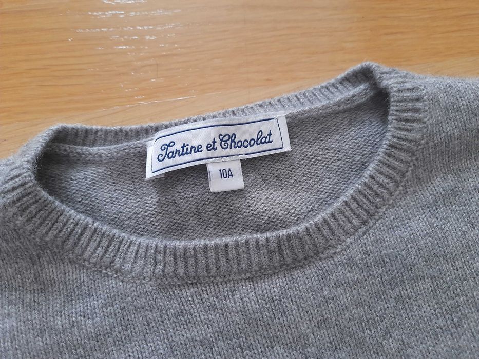 Tartine et Chocolat sweter szary 140 wełna