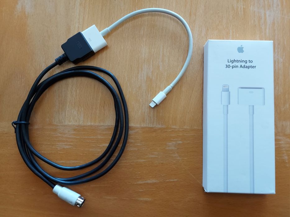 Apple Adapter, Lightning to 30-Pin + Car Stereo Connection Adapter64751281546754120
