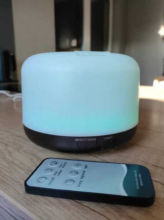 Nawilżacz Powietrza Dyfuzor Zapachowy RGB Lampka Nocna Pilot Aroma