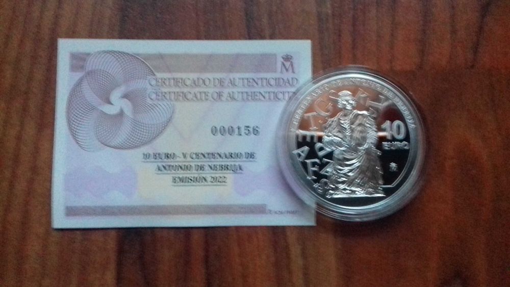 Moeda 10€ 2022 V Cent. António de Nebrija - 7000 Exemplares