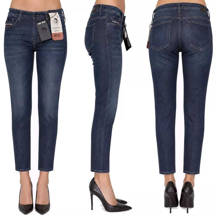 Nowe damskie jeansy Diesel - model D-Rifty Slim niski stan granat oryg. rozmiar W31/L32
