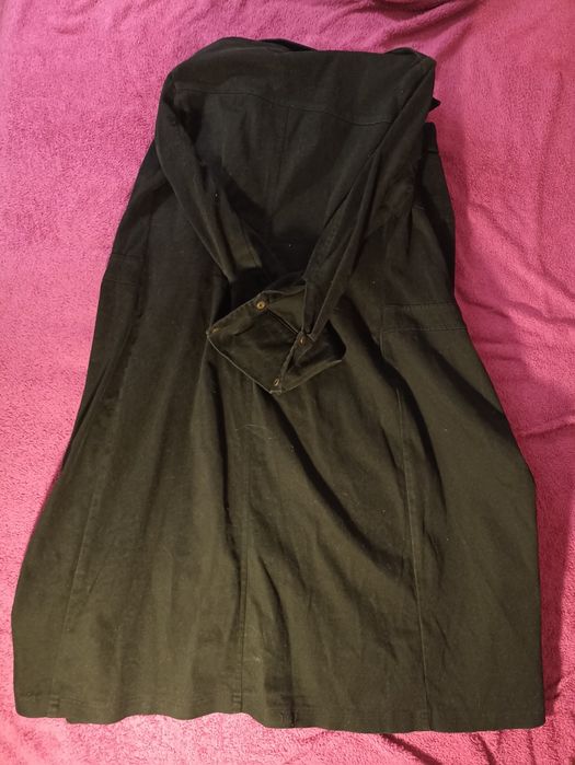 Sukienka płaszczyk bawełna zapinana czarna S M alternative vintage 90s
