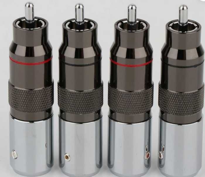 Rodowane wtyki Rca cinch , zakręcane , hi-fi, hi-end